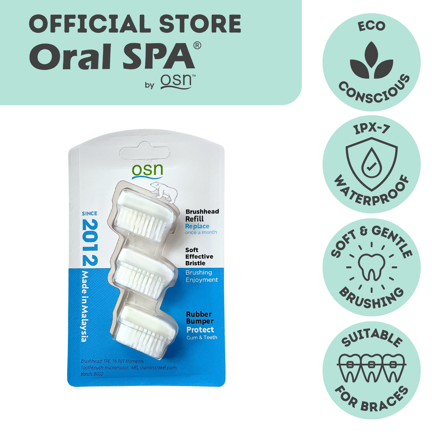 Oral SPA Toothbrush Head